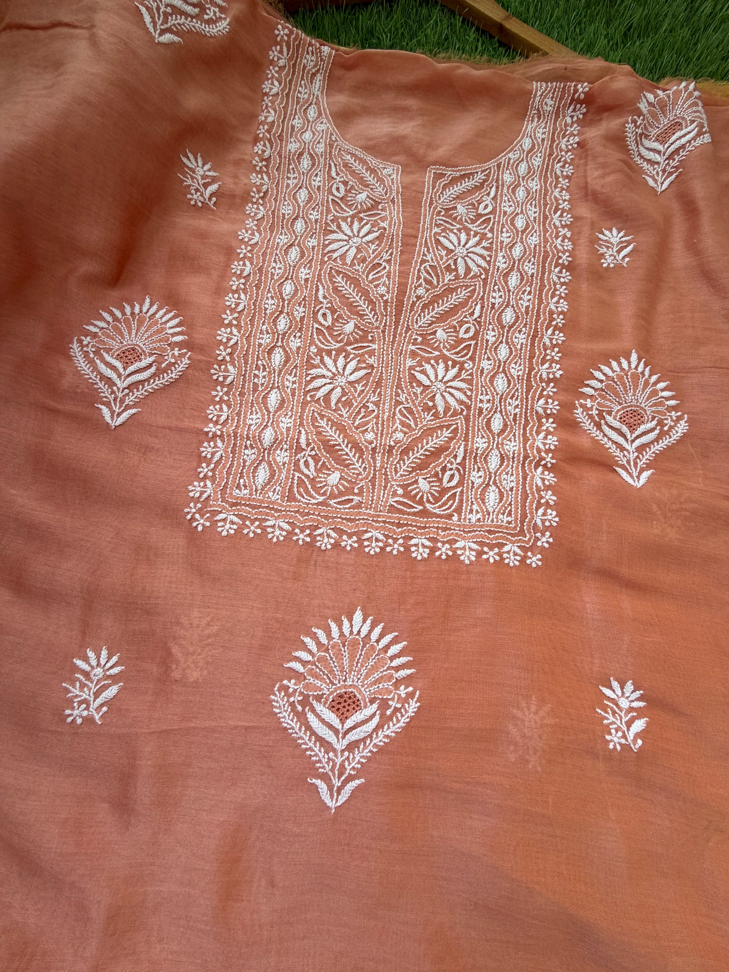Chikankari chanderi Kurta