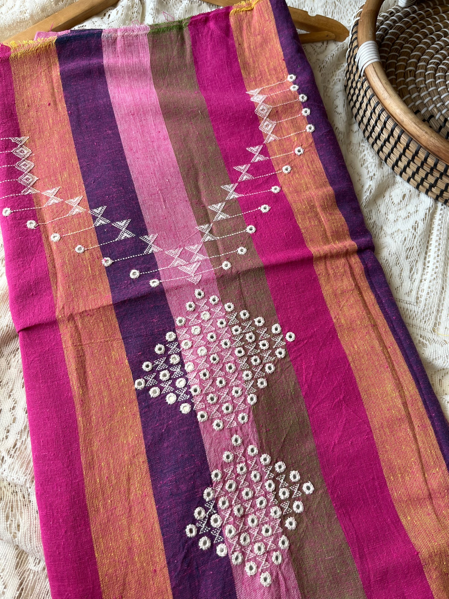 Handwoven organic kala Cotton kurta bottom dupatta