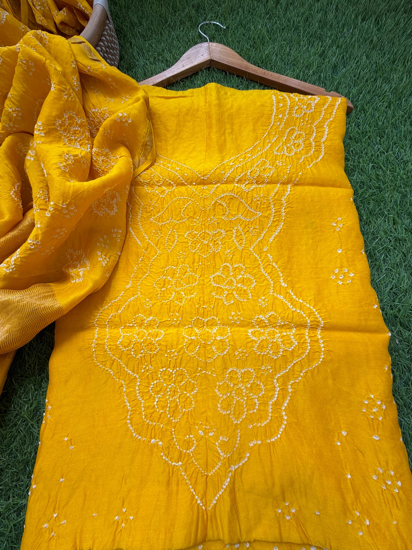 Chanderi Bandhani kurta dupatta