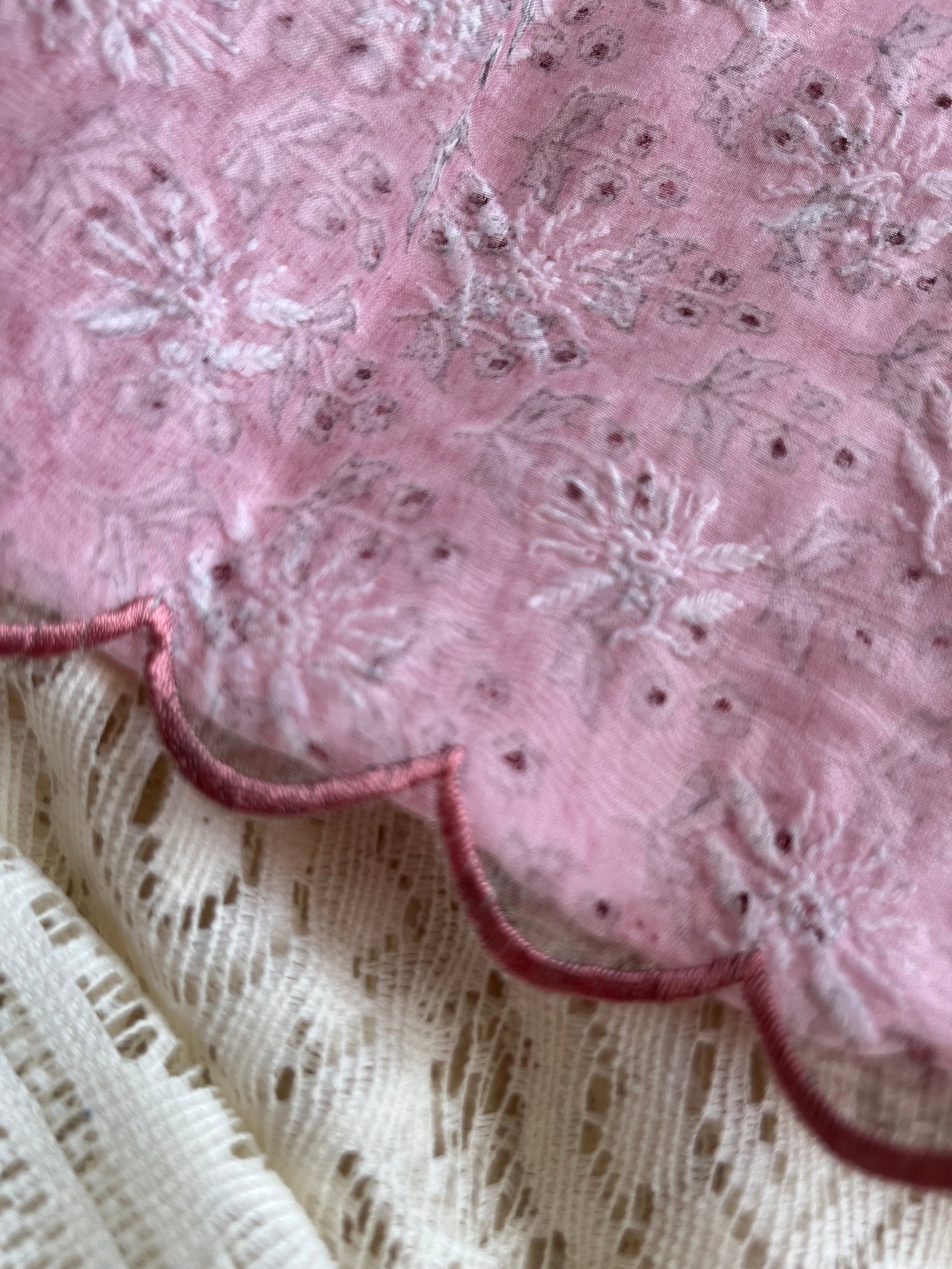 Chanderi Chikankari kurta with organza dupatta