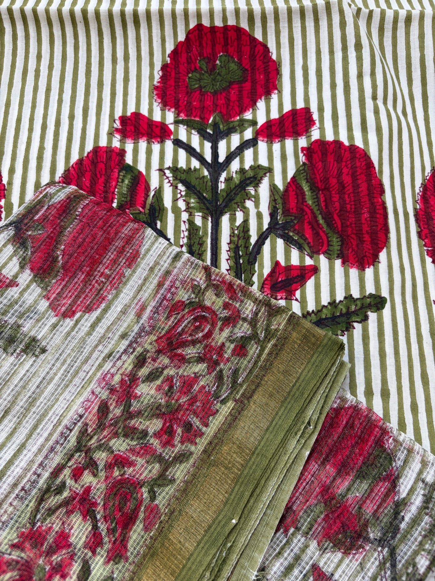 Block print Cotton Dupatta Kurta bottom