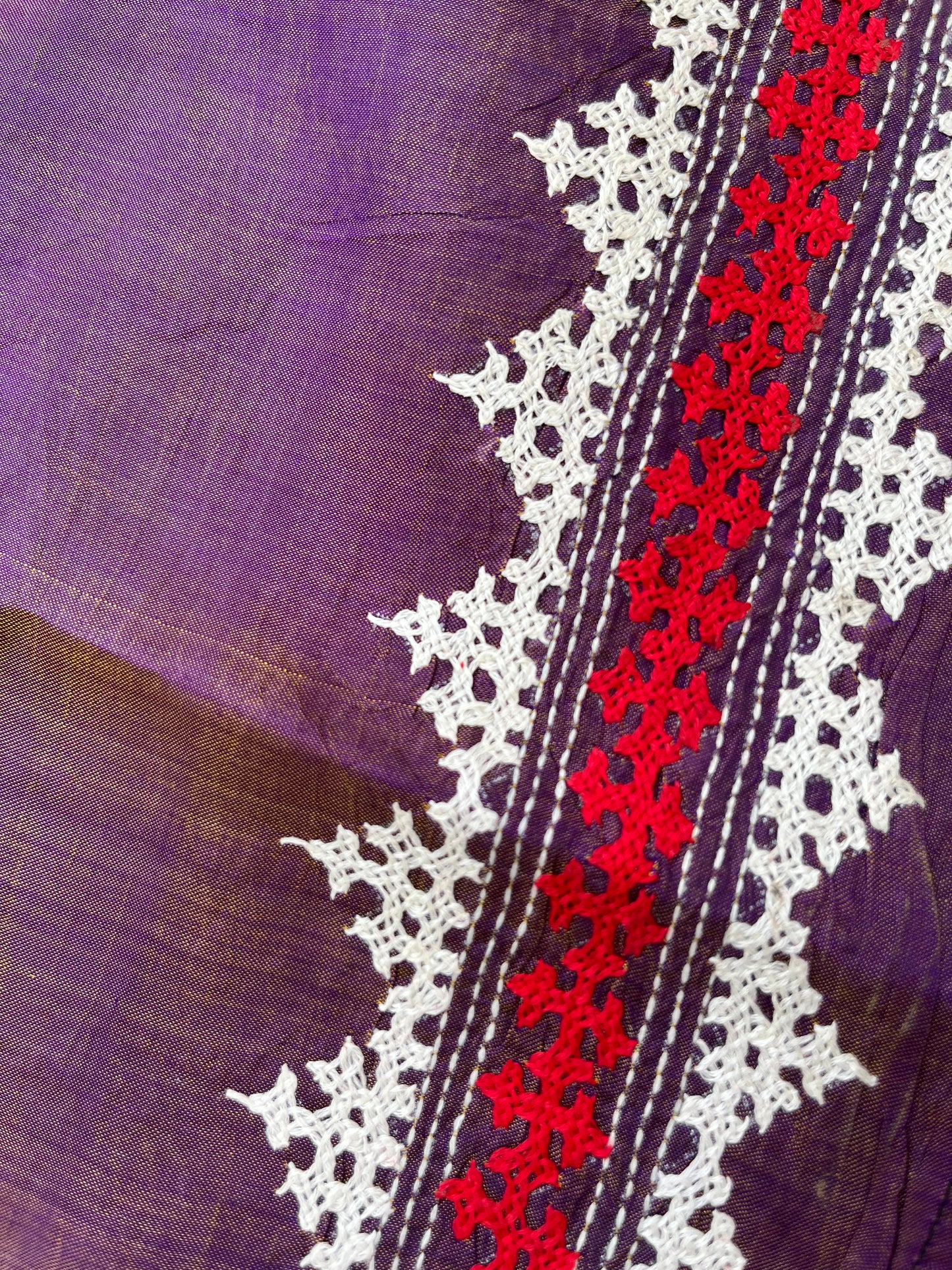 Silk sindhi (khumucha) work kurta fabric