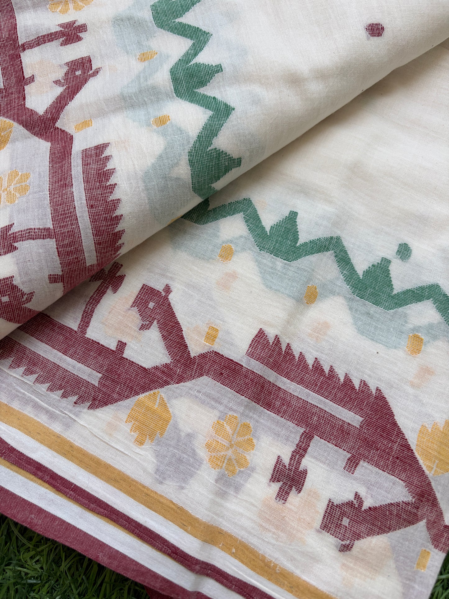 Jaamdani mul fabric