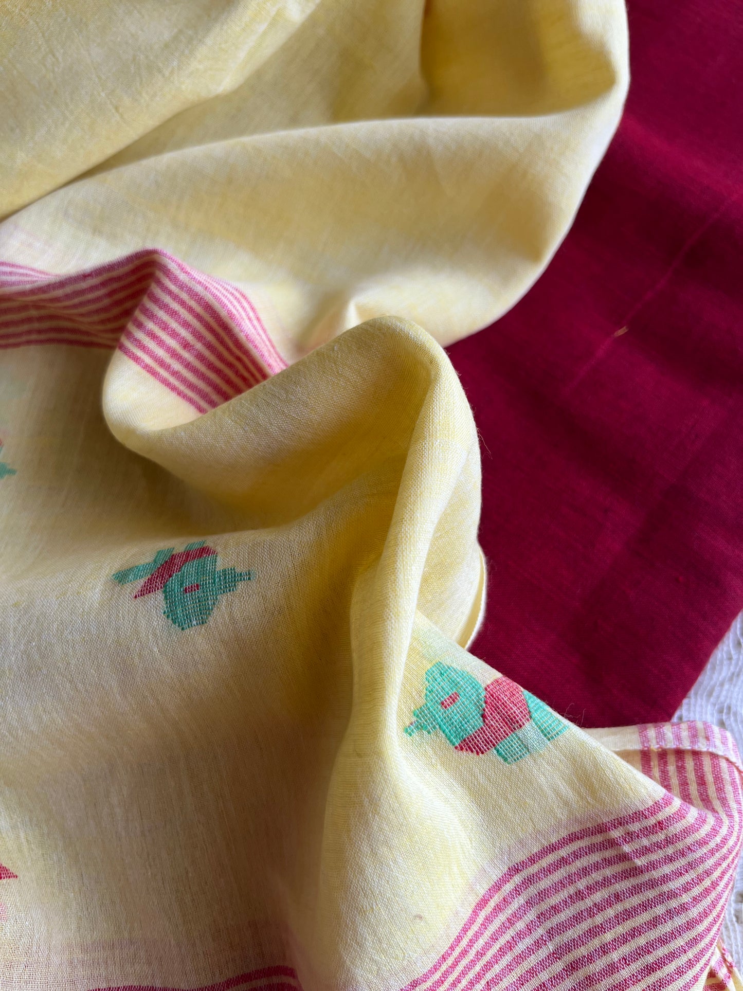 Cotton mangalgiri kurta bottom mul jaamdani dupatta