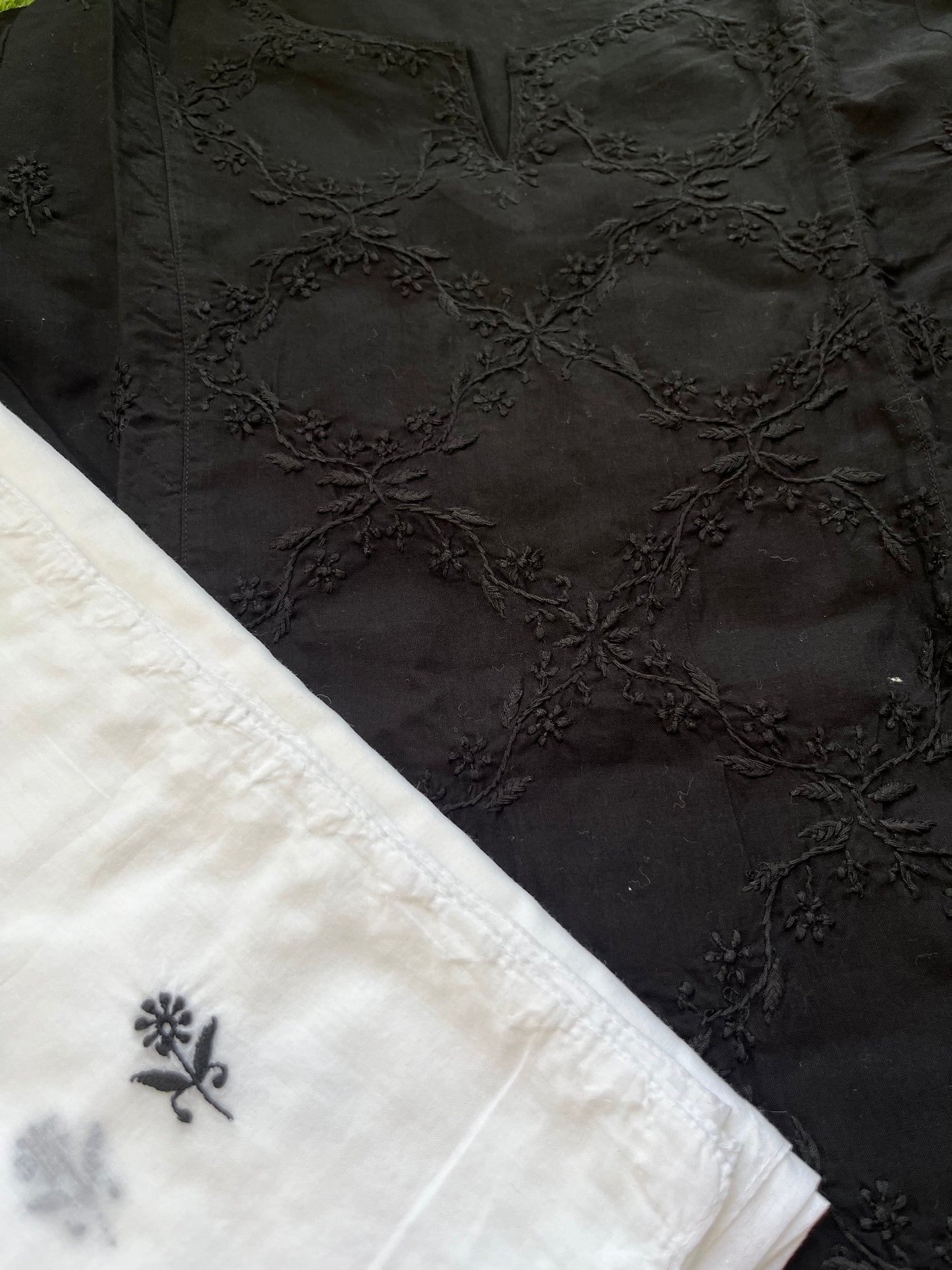 Cotton chikankari kurta dupatta