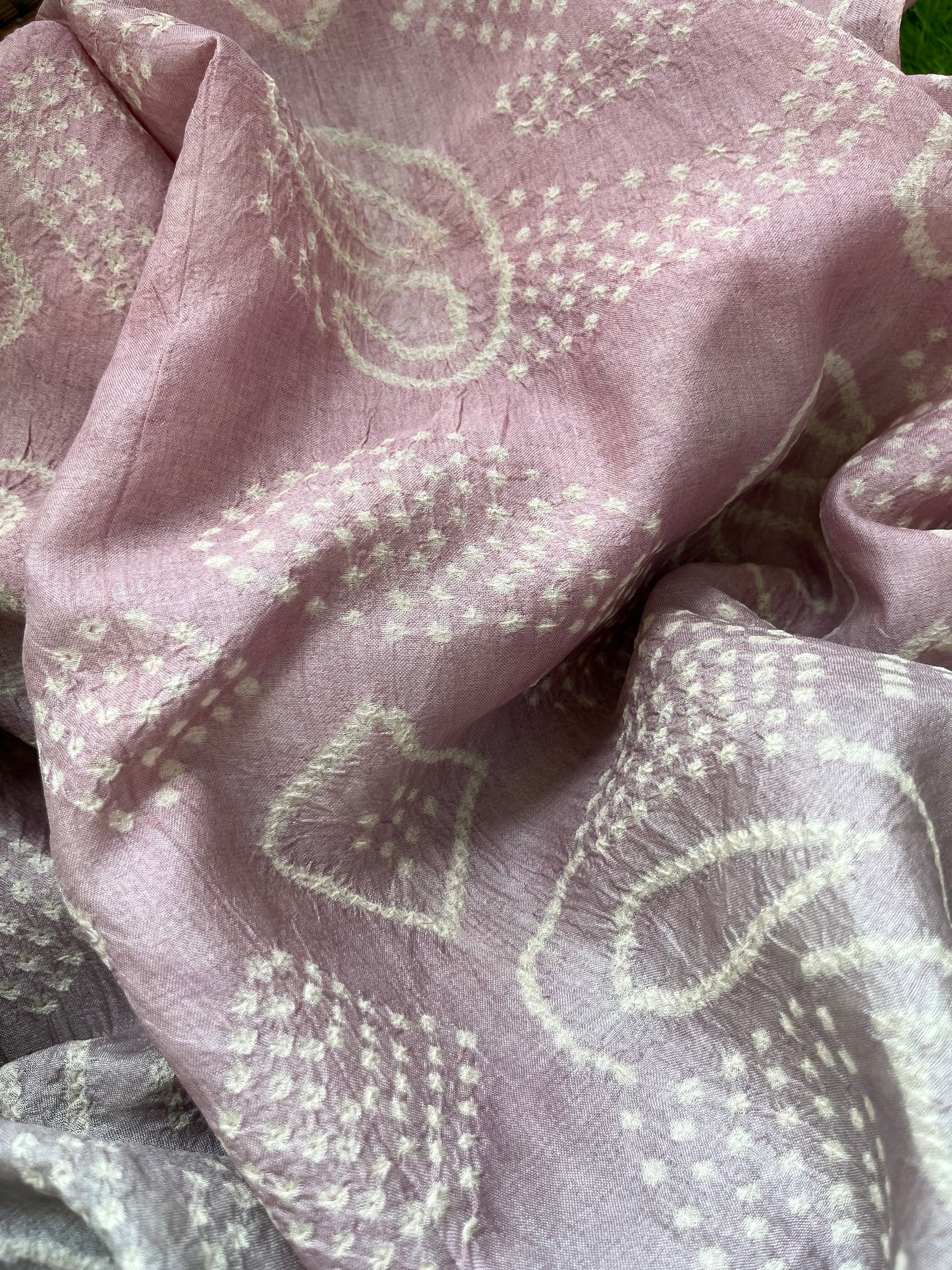 Tussar silk Bandhani dupatta plain kurta