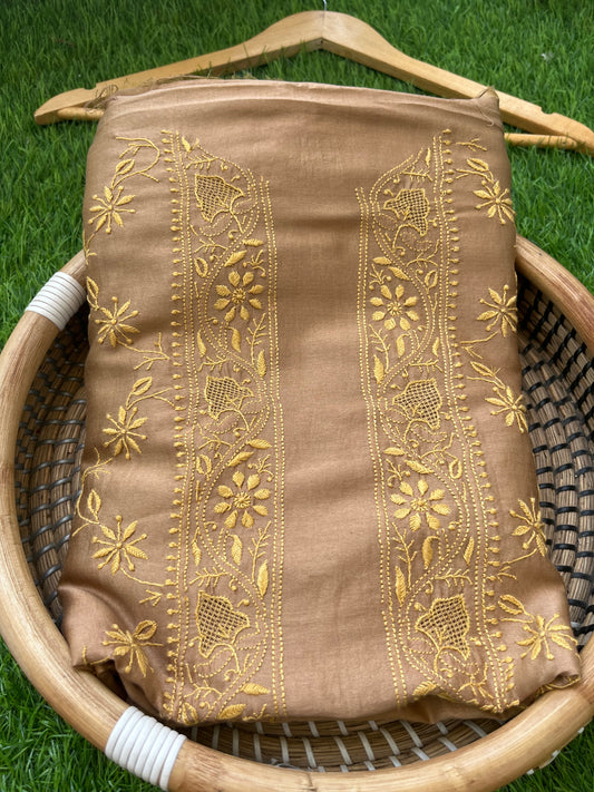 Chanderi chikankari kurta