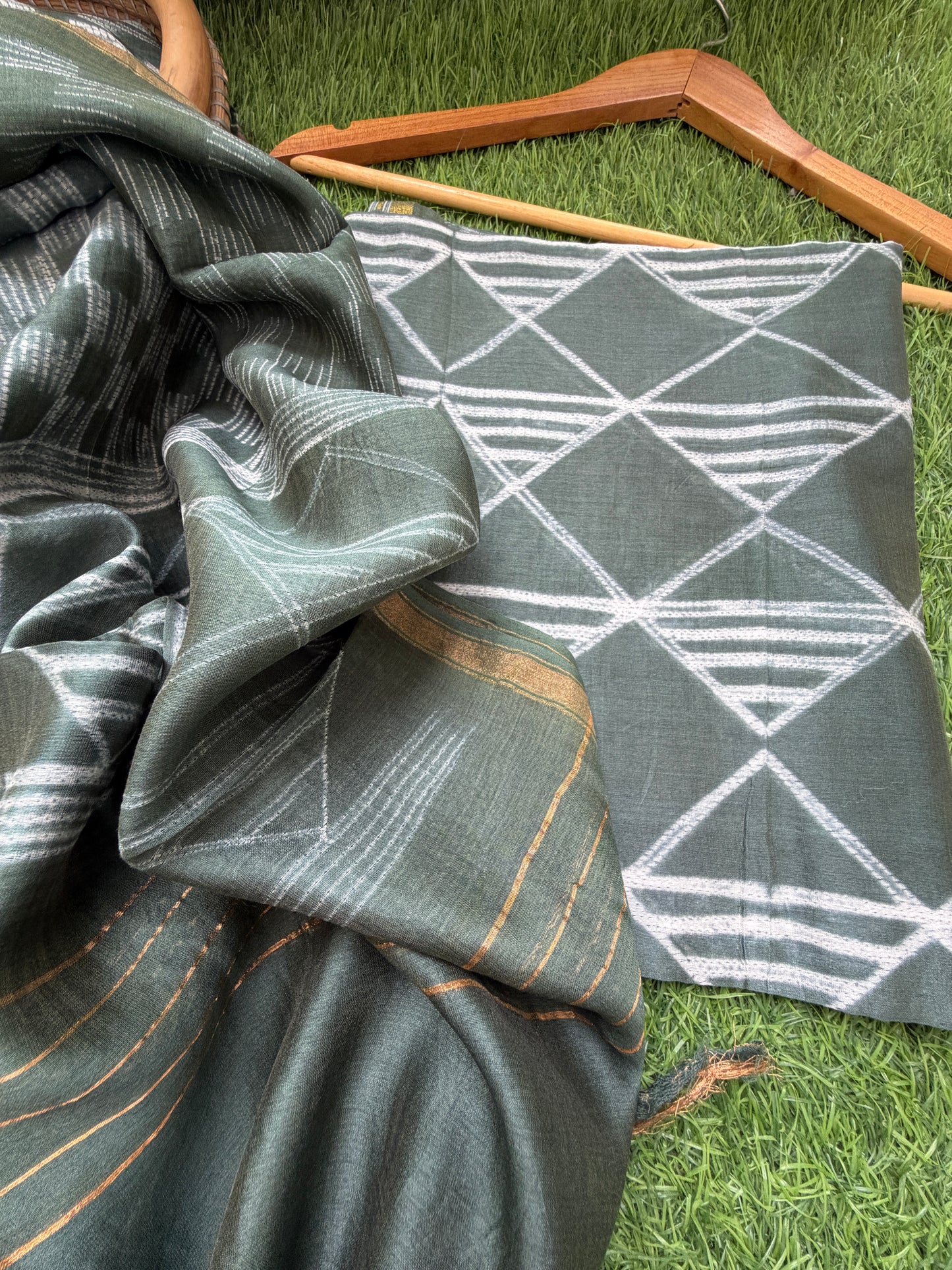 Chanderi Shibori kurta dupatta