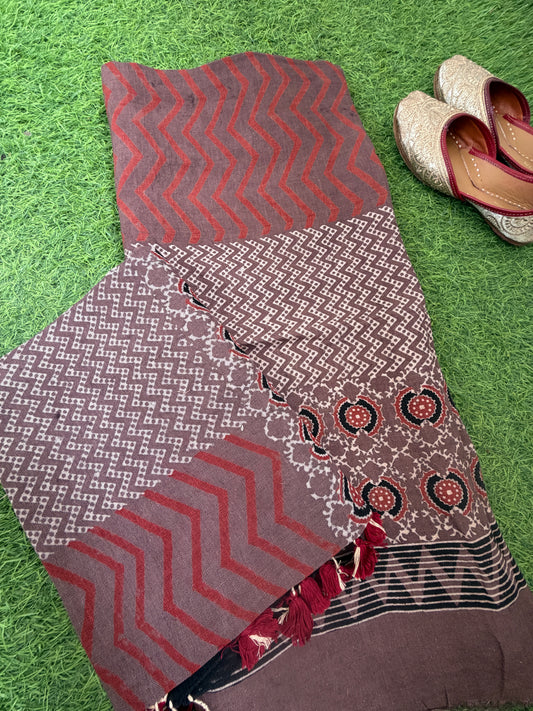 Linen Ajrakh Kurta and dupatta