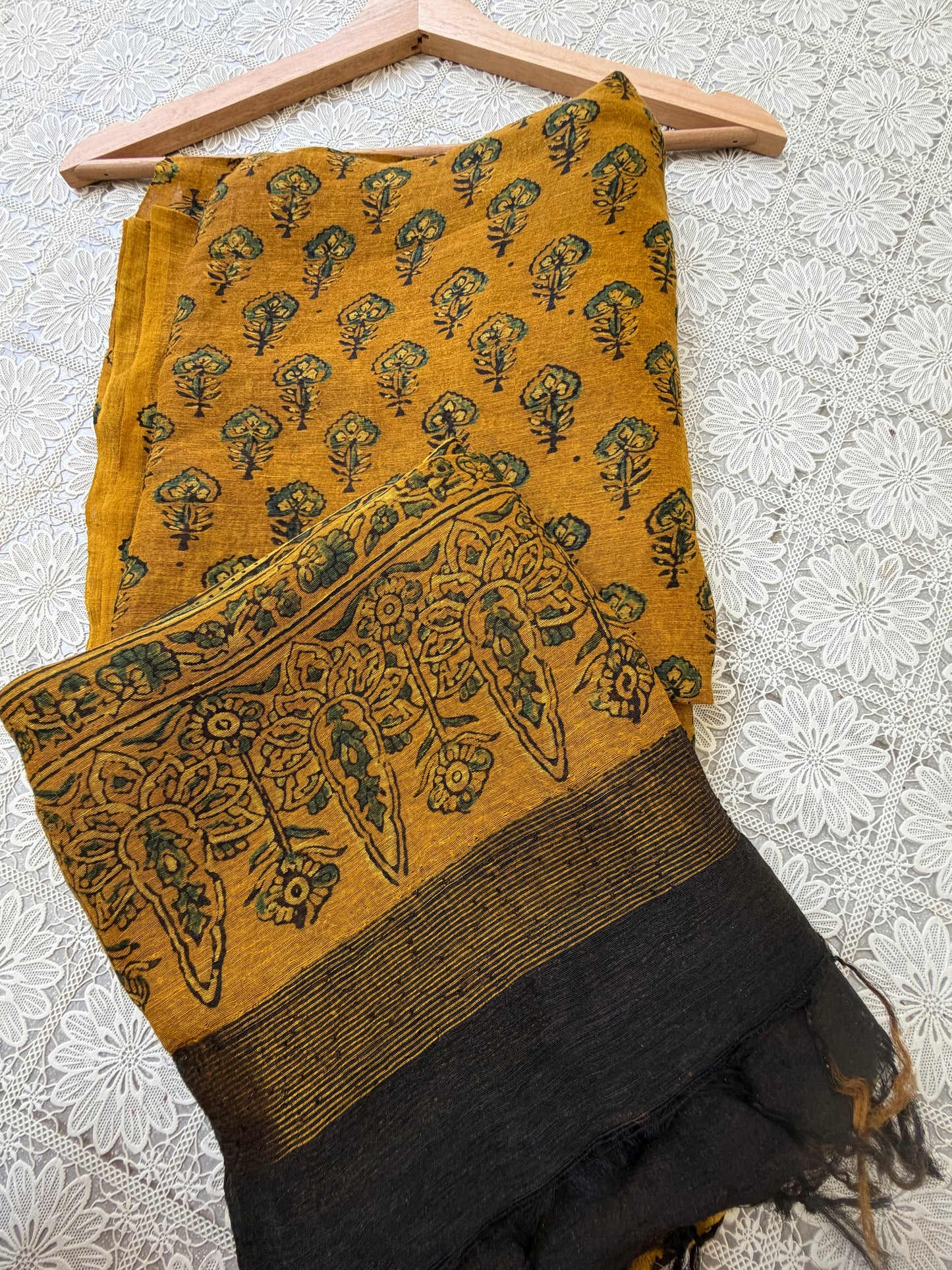 Linen Ajrakh Kurta and dupatta