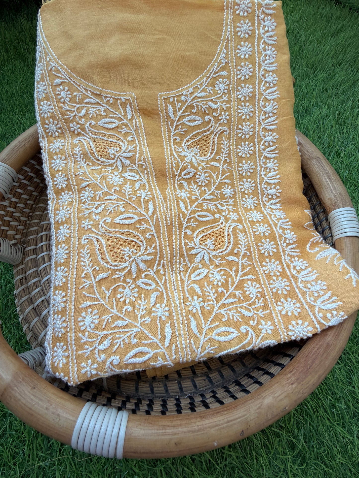 Chikankari chanderi Kurta