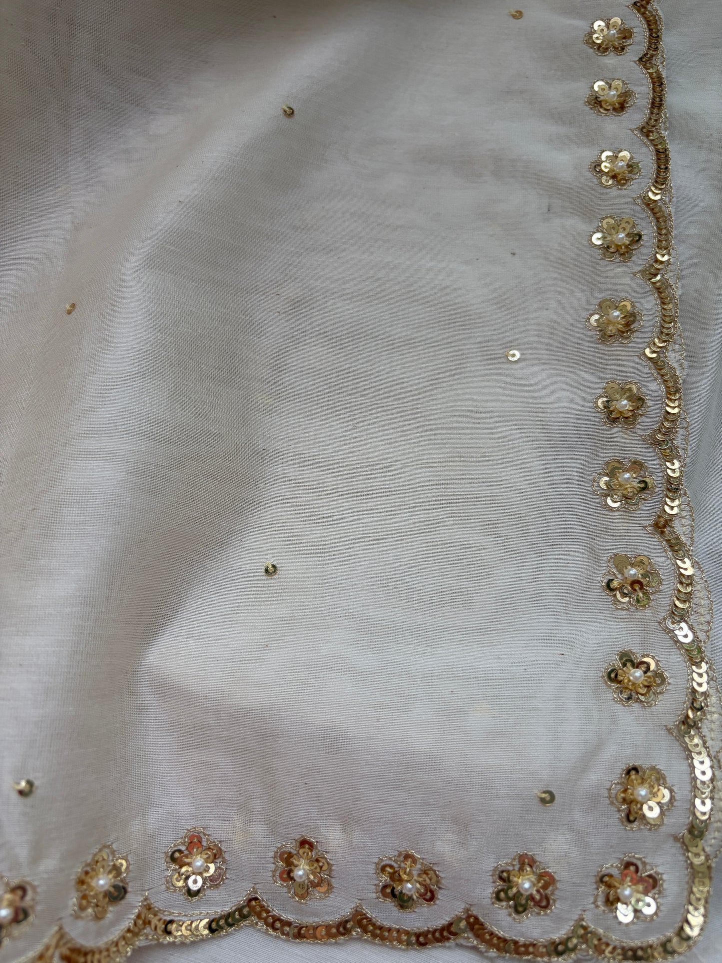 Hand embroidered chanderi kurta dupatta