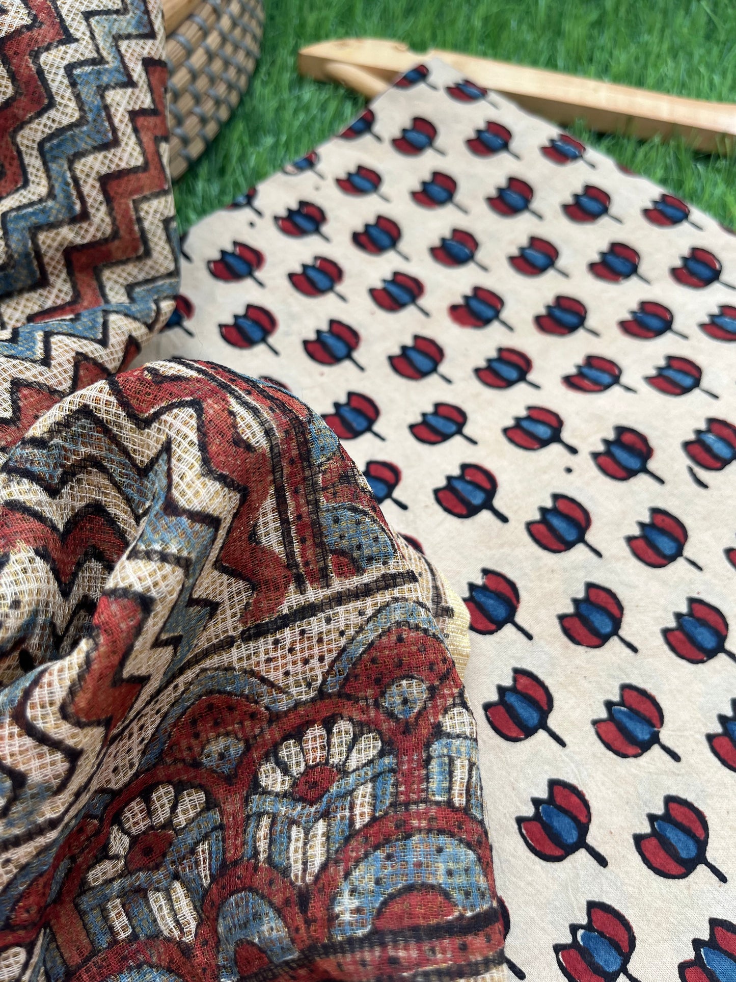 Ajrakh cotton Kurta bottom and kota doria dupatta