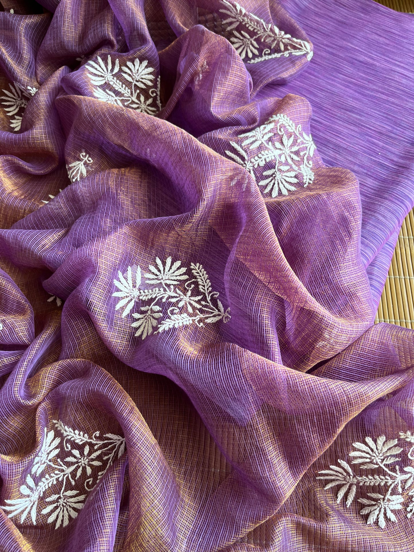 Kota tissue chikankari Dupatta cotton suit fabric