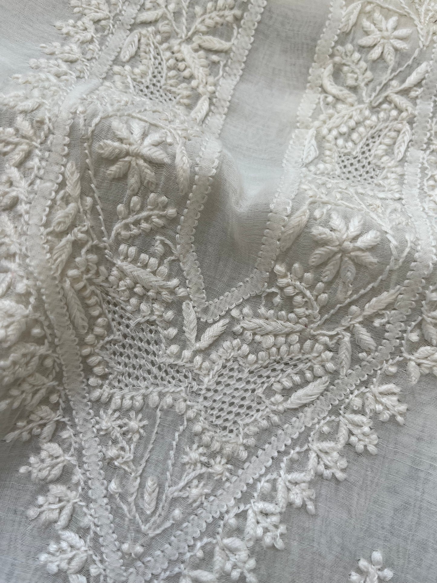 Chanderi chikankari kurta