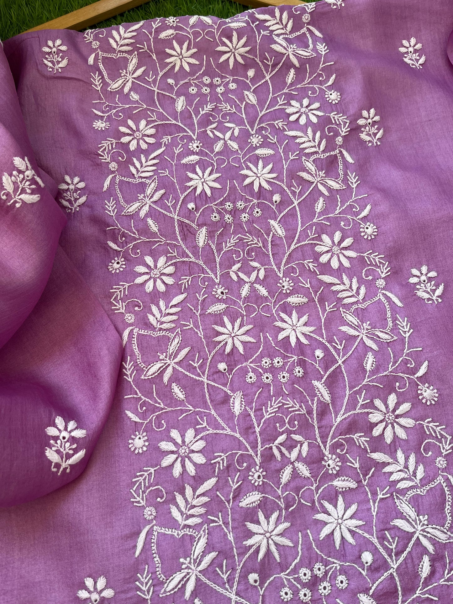 Tussar Silk Chikankari kurta Dupatta