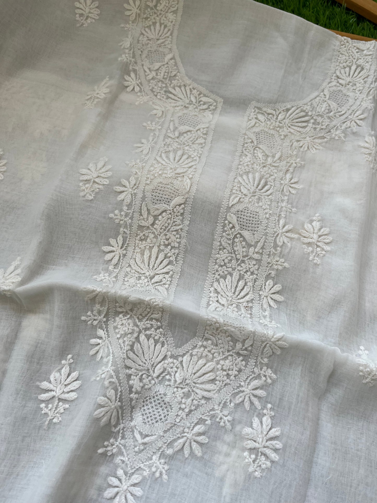 Chanderi chikankari kurta