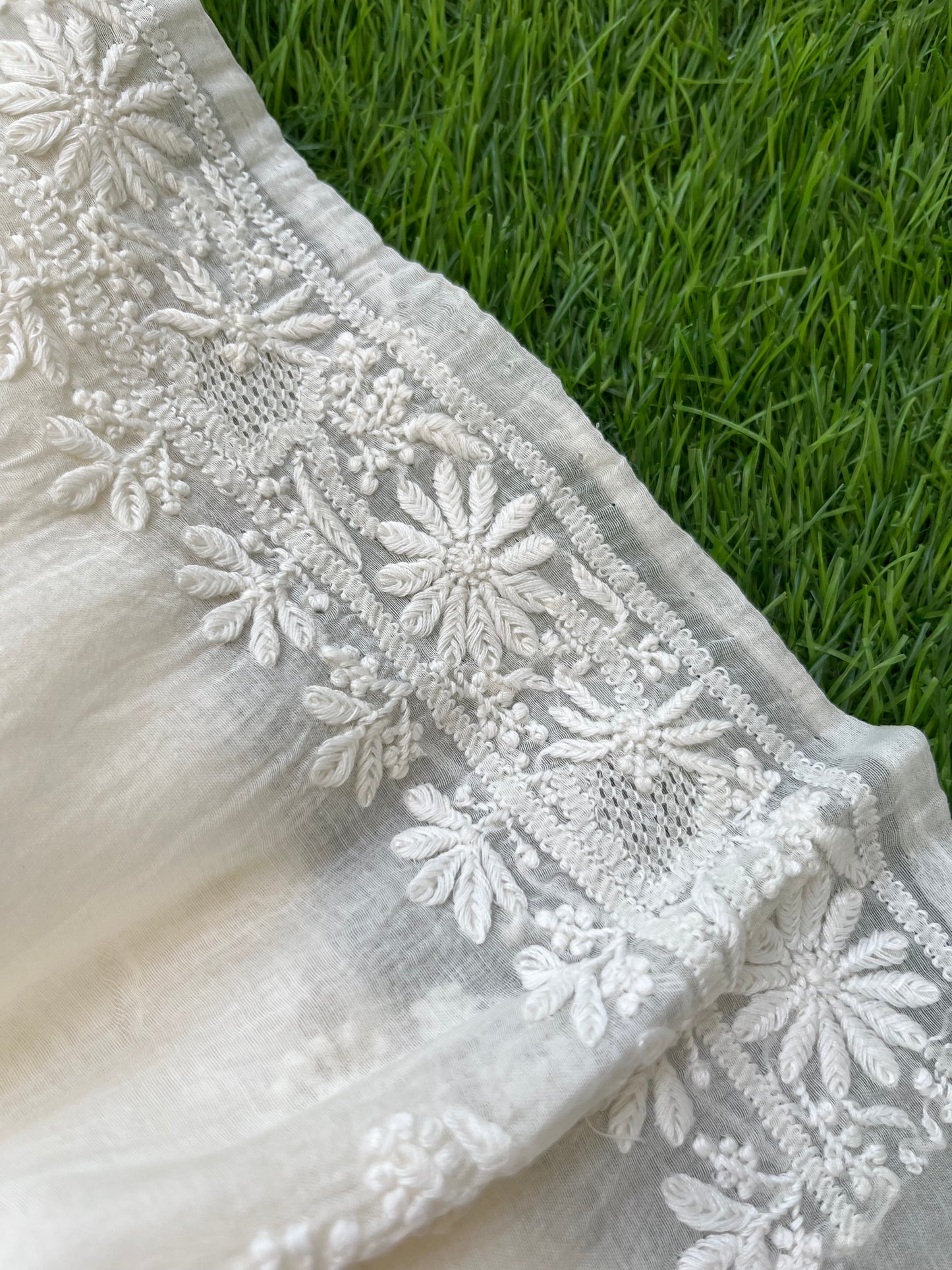 Chanderi chikankari kurta