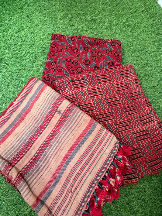 Kala Cotton Ajrakh Kurta bottom and dupatta