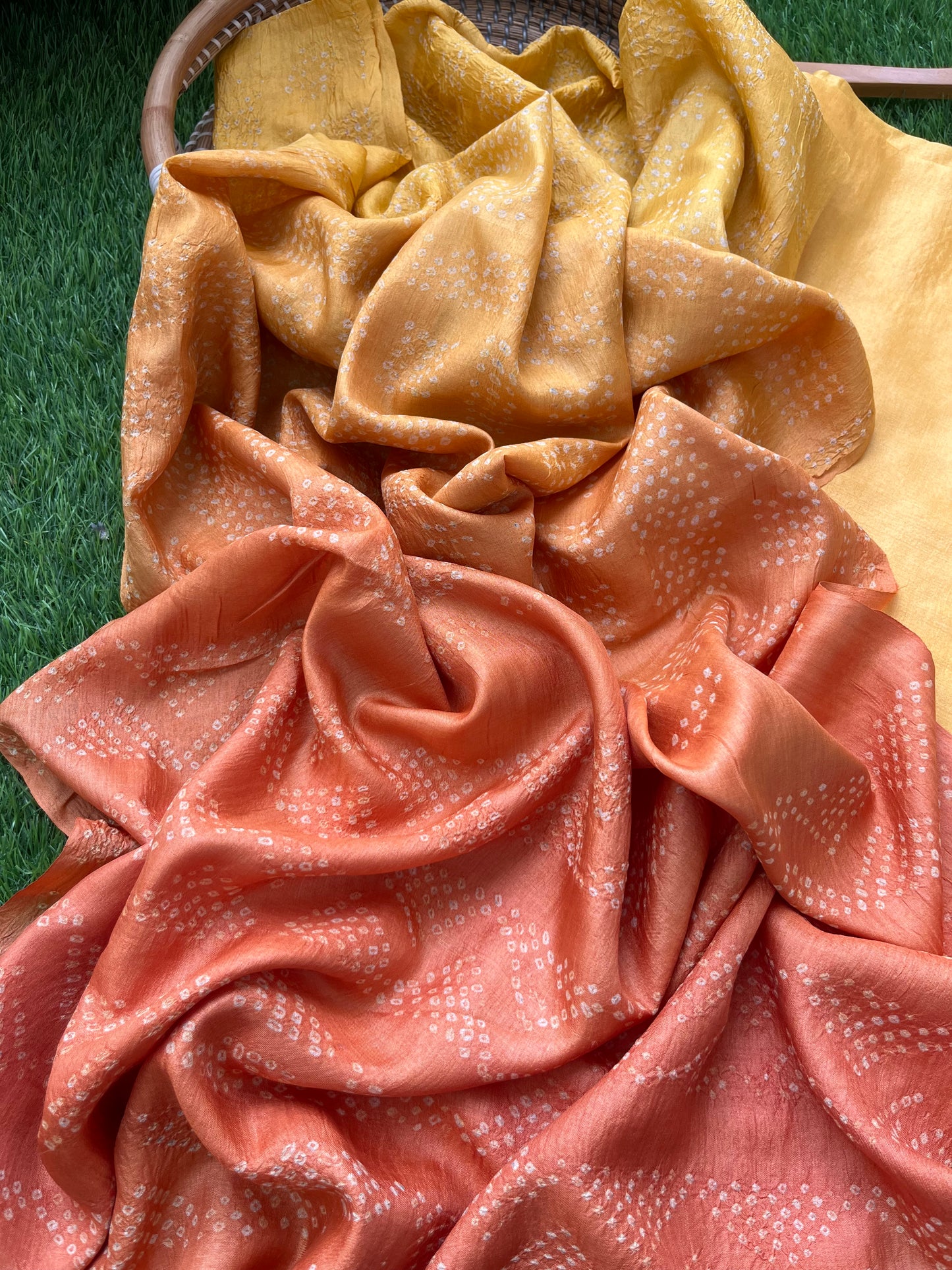 Tussar silk Bandhani dupatta kurta