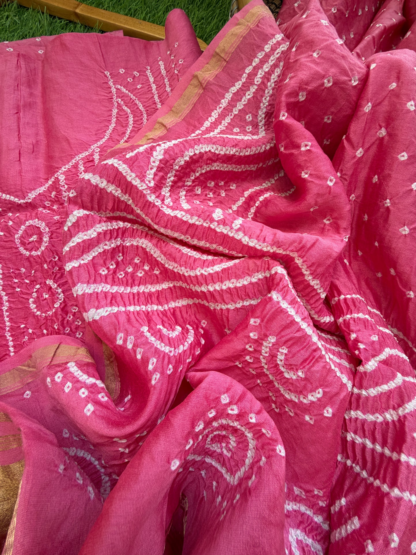 Chanderi Bandhani kurta dupatta