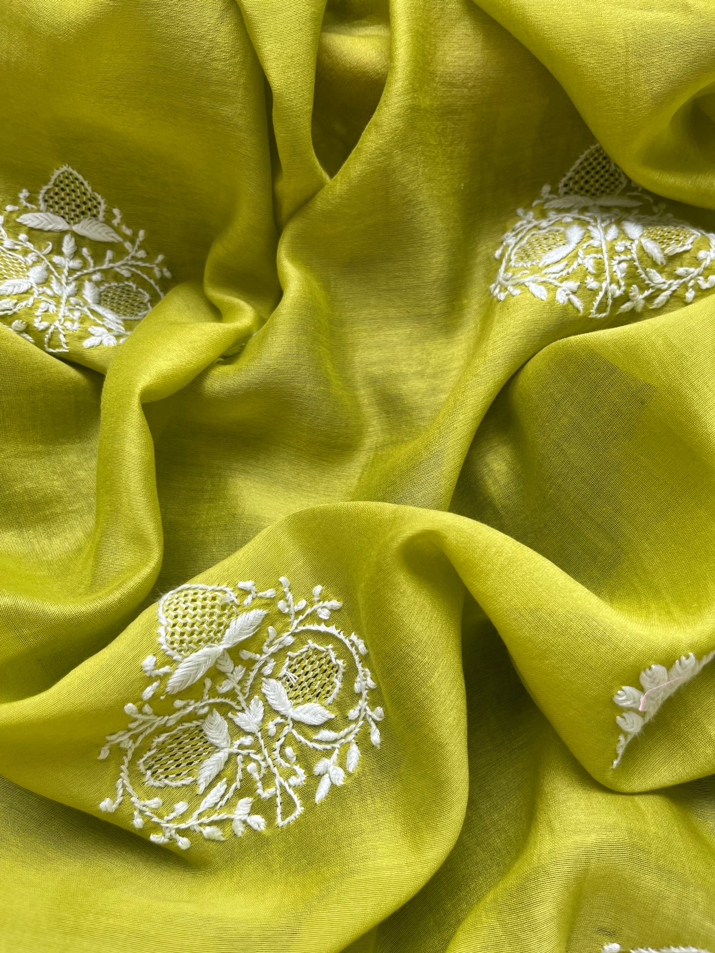 Chikankari Dupatta and indigo kurta bottom Fabric