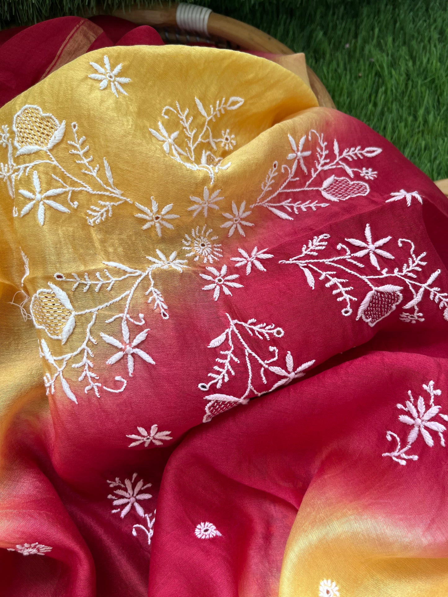 रोज़ाना  :Chanderi Chikankari Dupatta with cotton kurta bottom Fabric