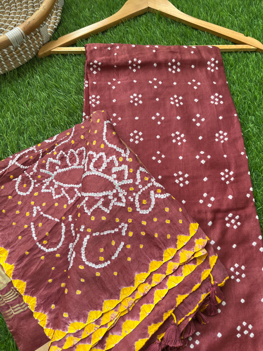 Gajji silk Bandhani dupatta kurta