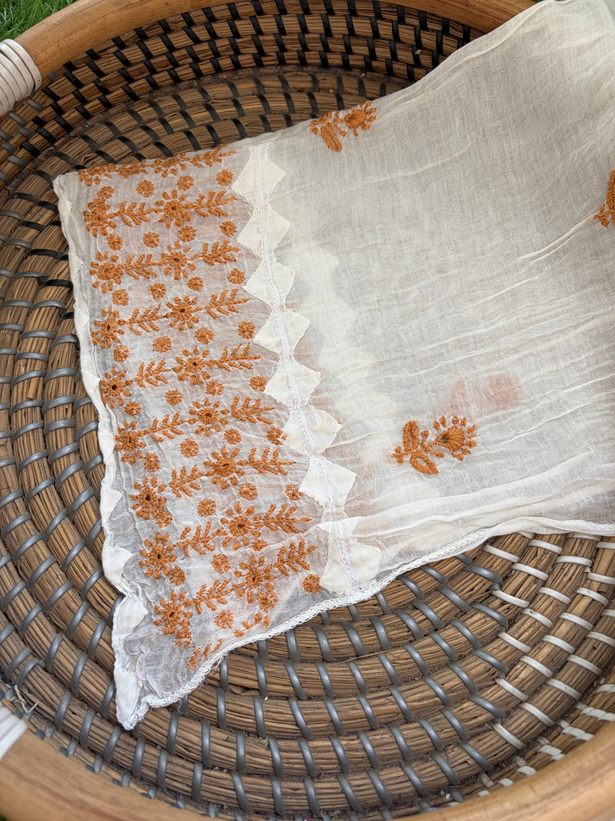 Chikankari daraz chanderi Kurta