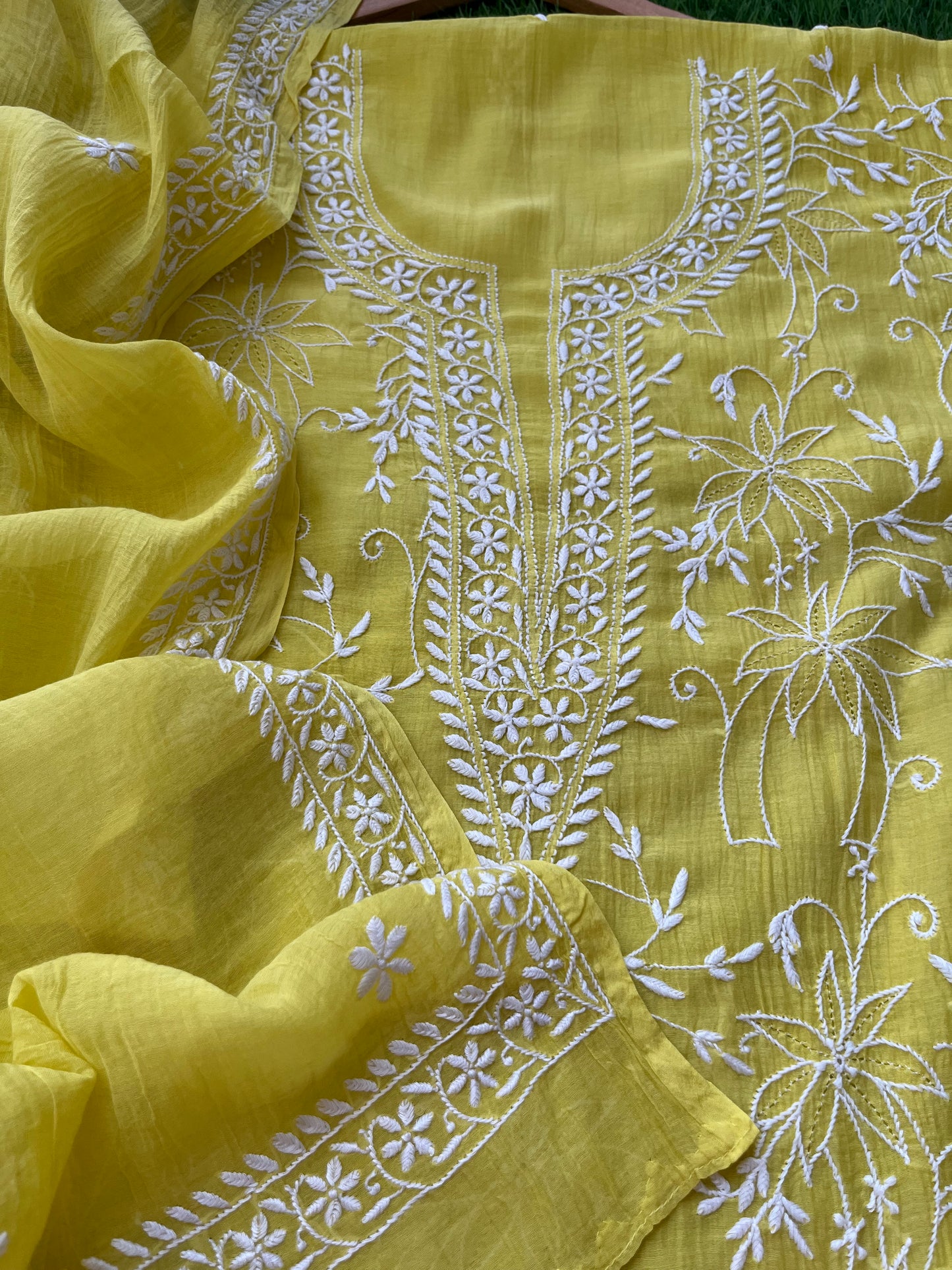 Chanderi Chikankari Kurta Dupatta