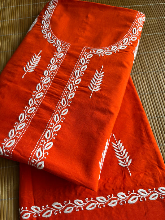 Cotton chikan kurta bottom