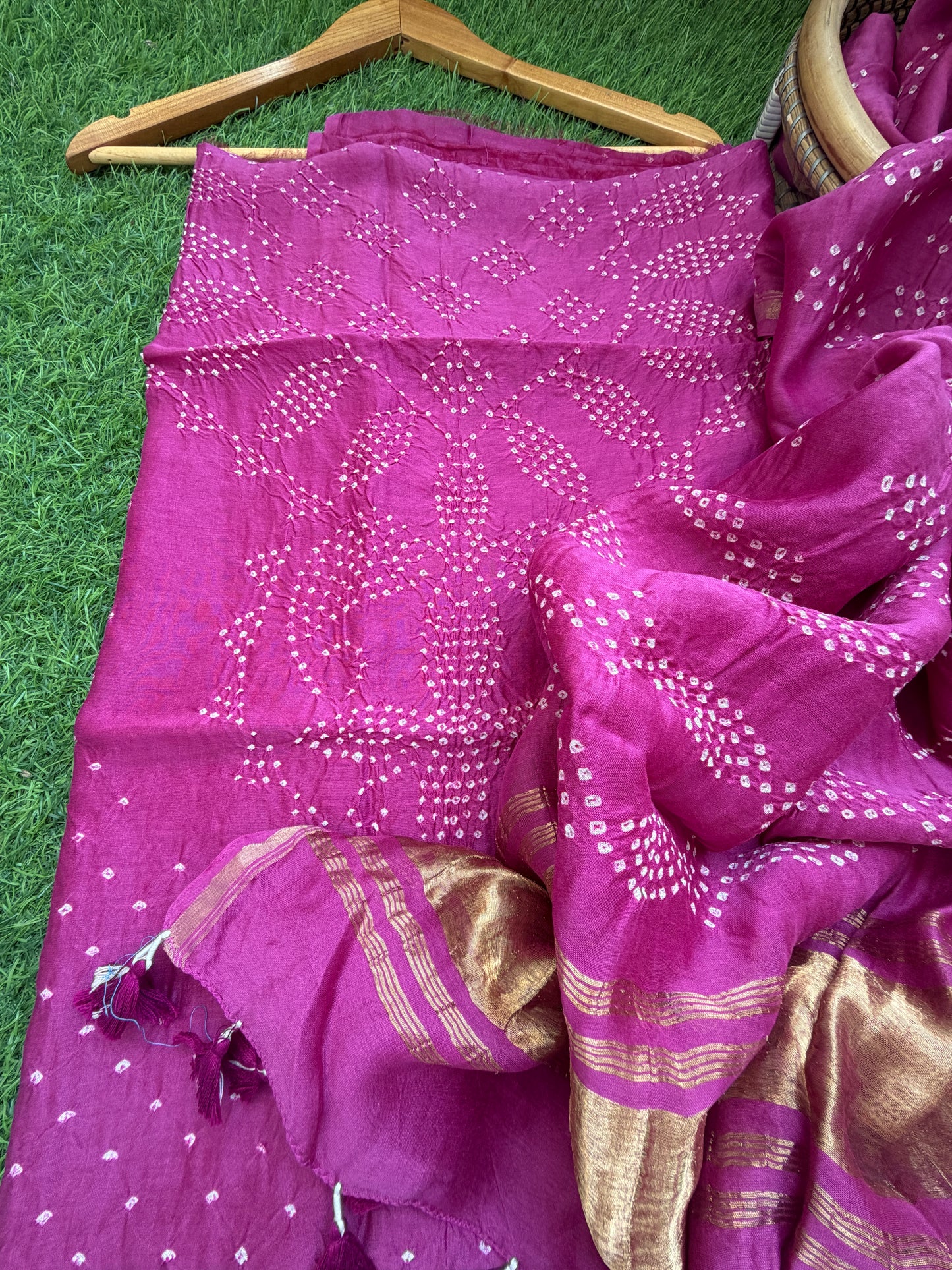 Chanderi Bandhani kurta dupatta