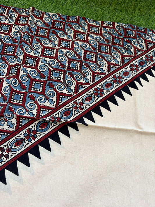 Cotton Ajrakh patterned fabric