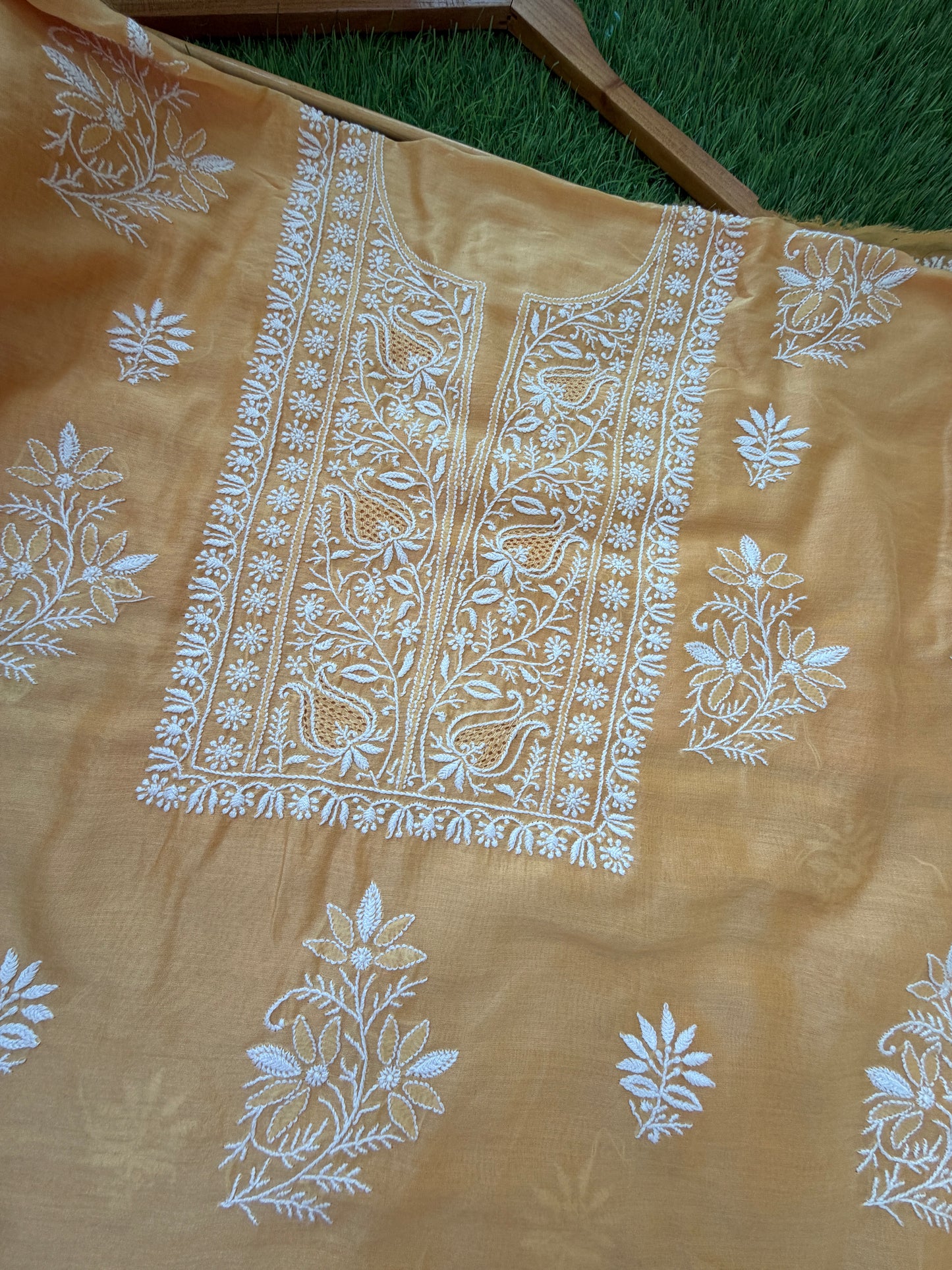 Chikankari chanderi Kurta