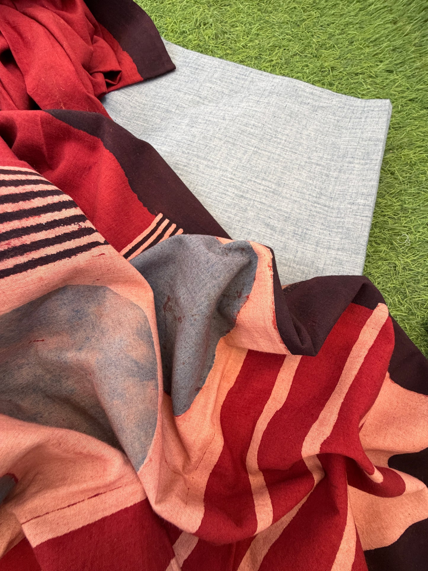 Mangalgiri kurta Bottom and ajrakh dupatta