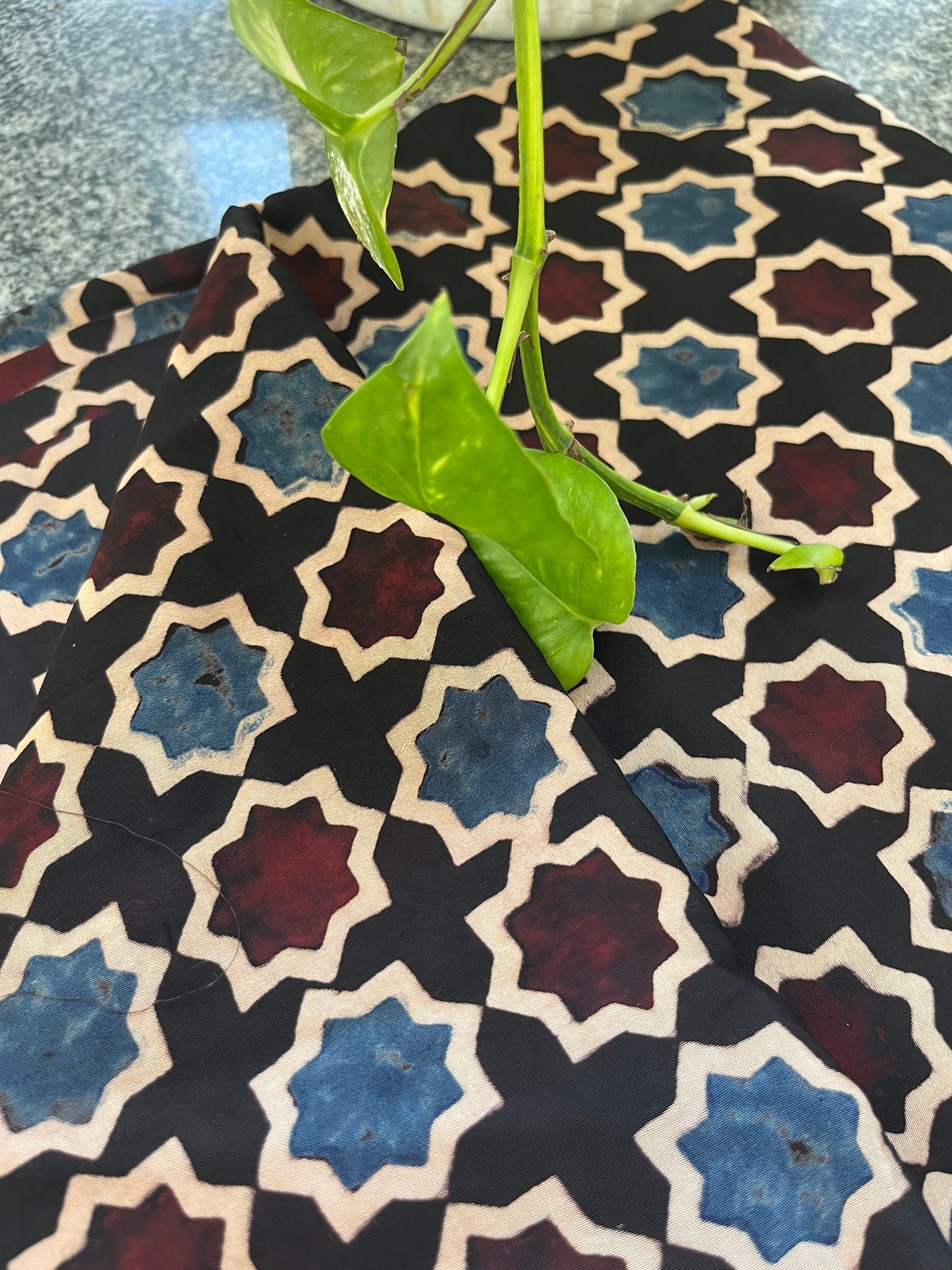 Modal Silk ajrakh fabric