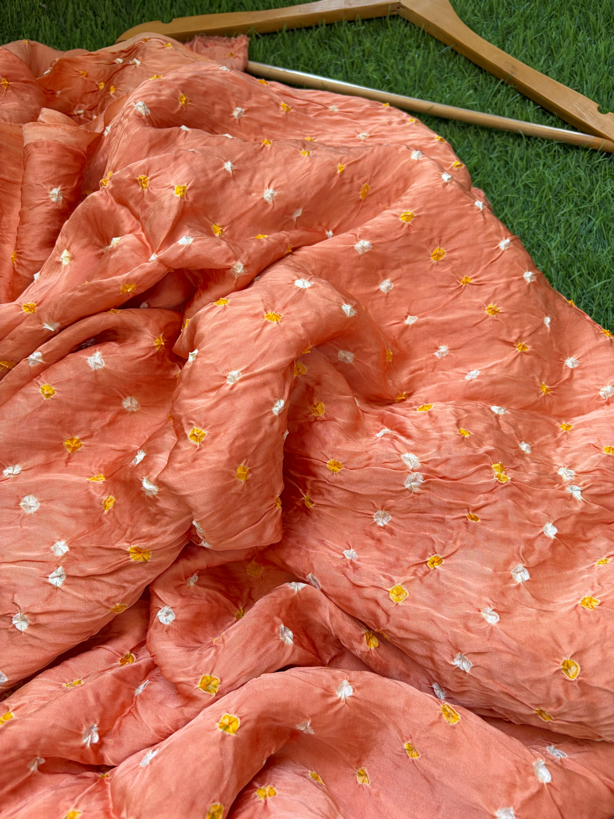 Modal silk bandhani fabric