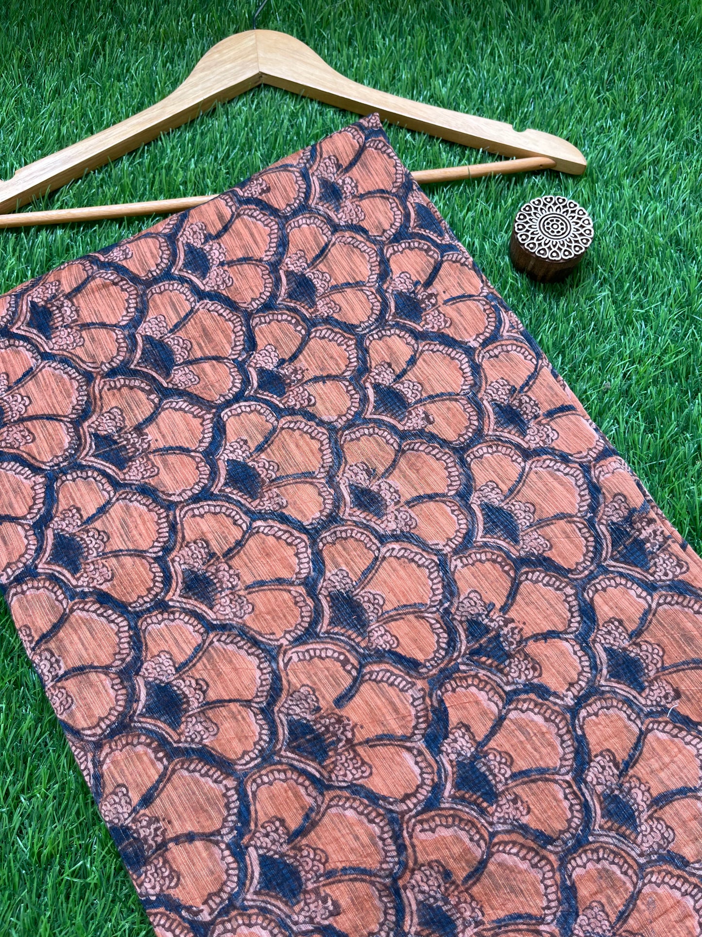 Ajrakh Chanderi fabric