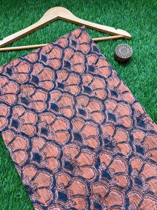 Ajrakh Chanderi fabric