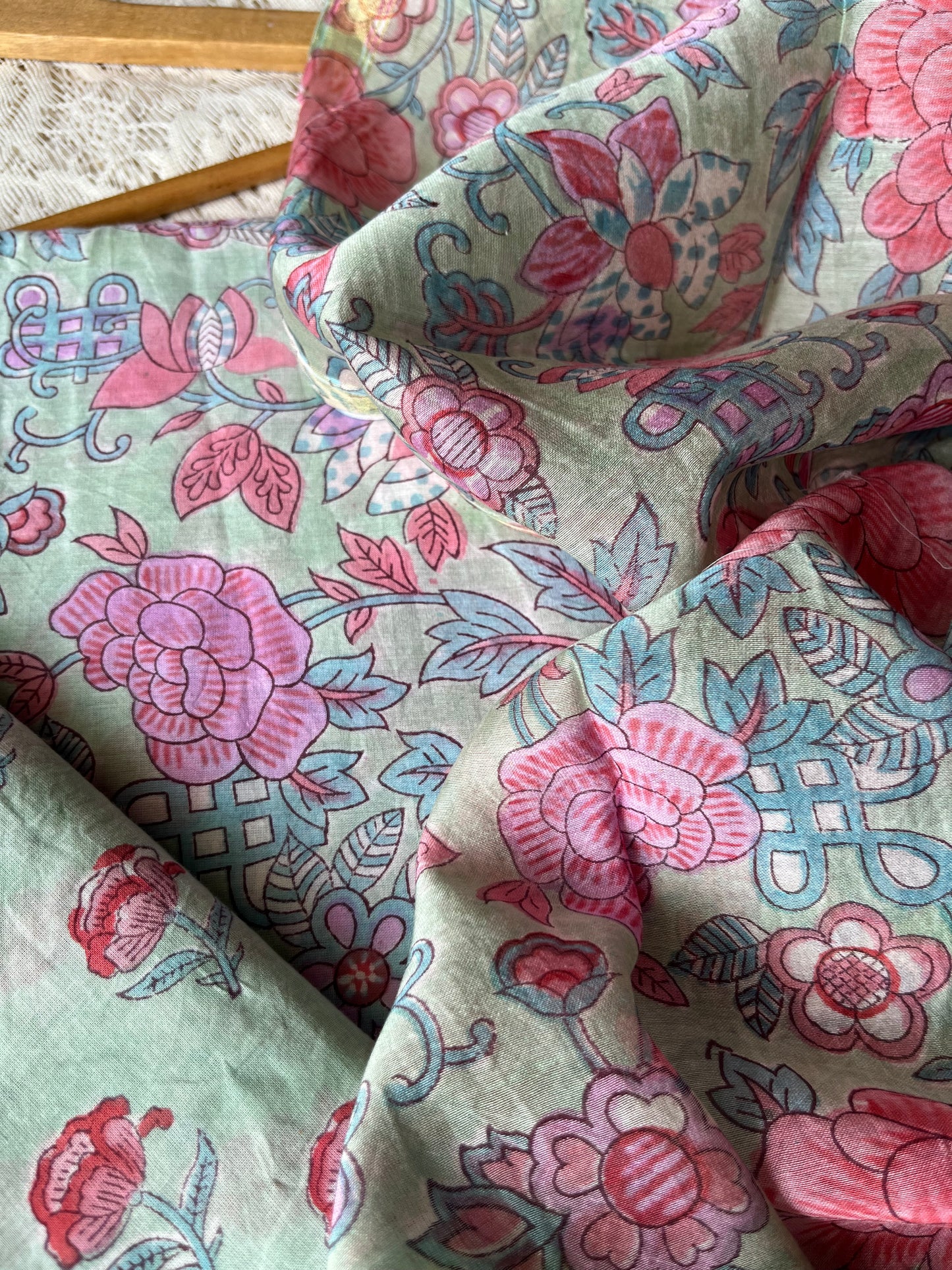 Cotton kurta bottom chanderi dupatta