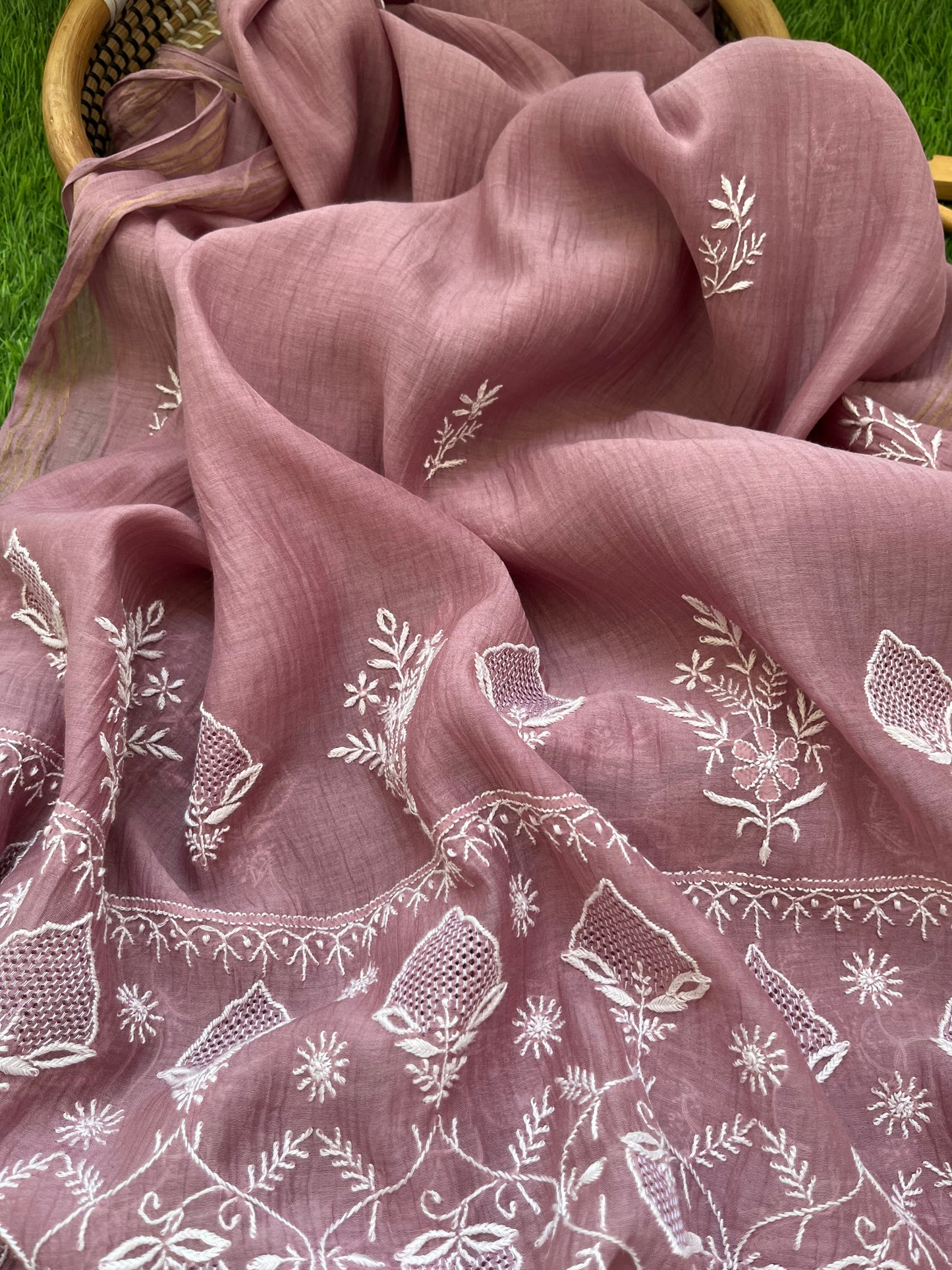 Jaamdani kurta chikankari dupatta