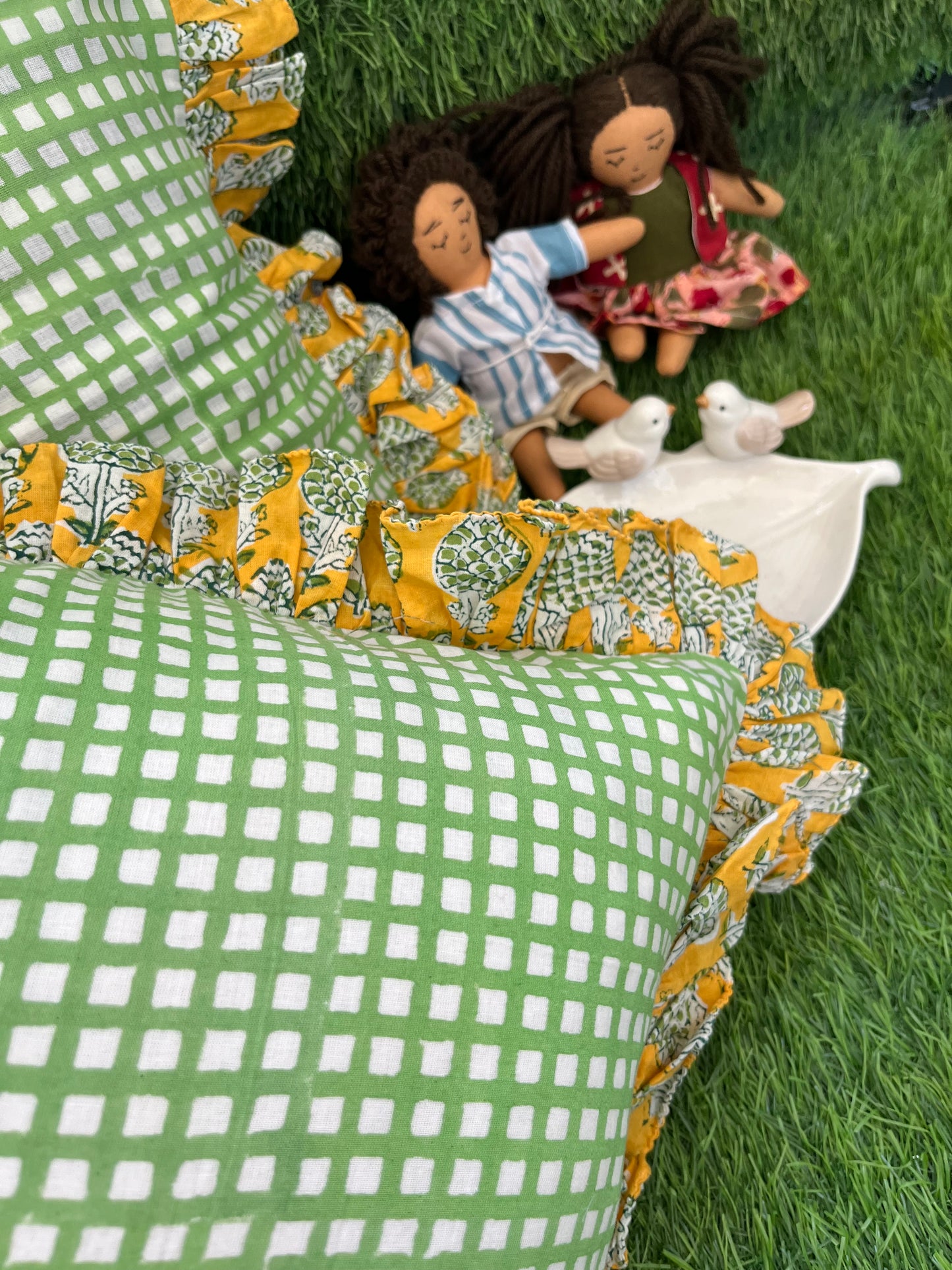 Cotton block print cushion cover set