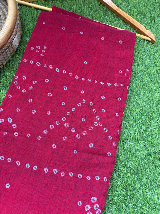 Handwoven organic kala Cotton bandhani fabric