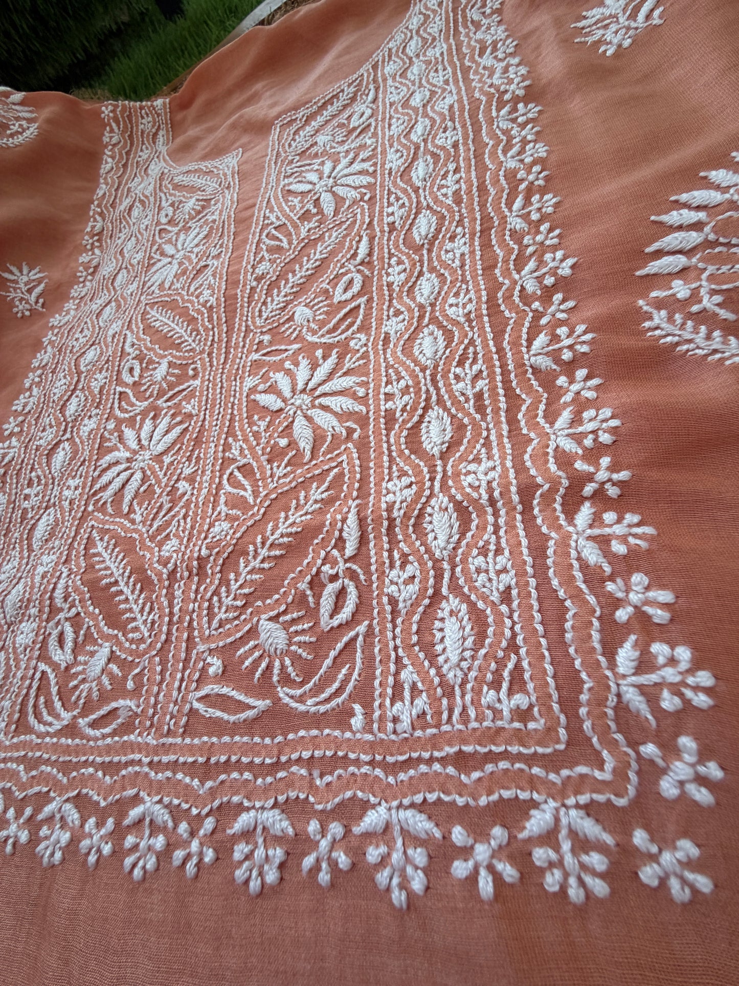 Chikankari chanderi Kurta