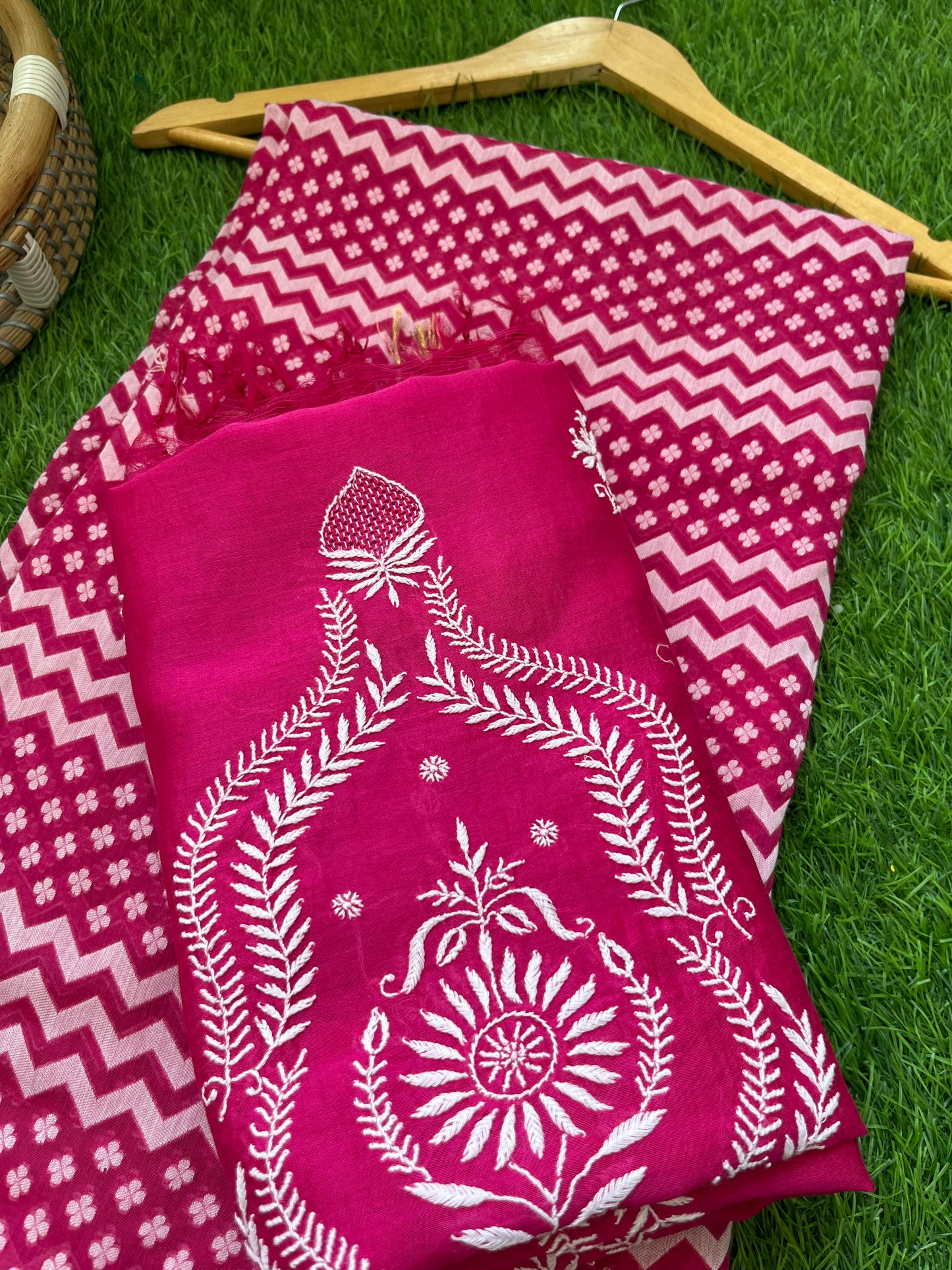 Jaamdani kurta chikankari dupatta