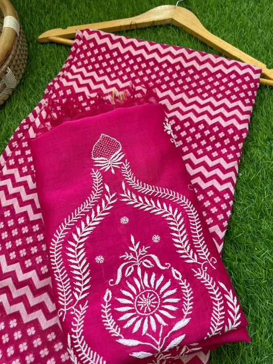 Jaamdani kurta chikankari dupatta