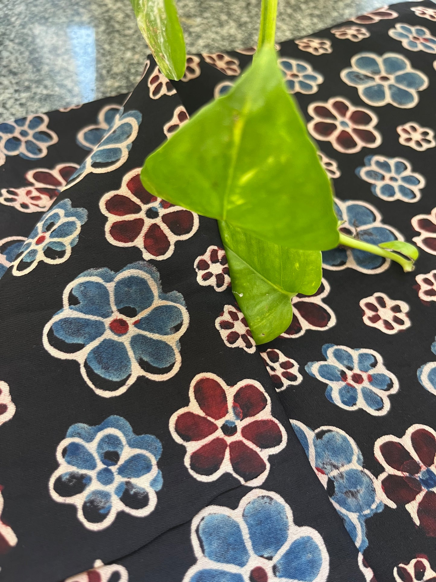 Modal Silk ajrakh fabric