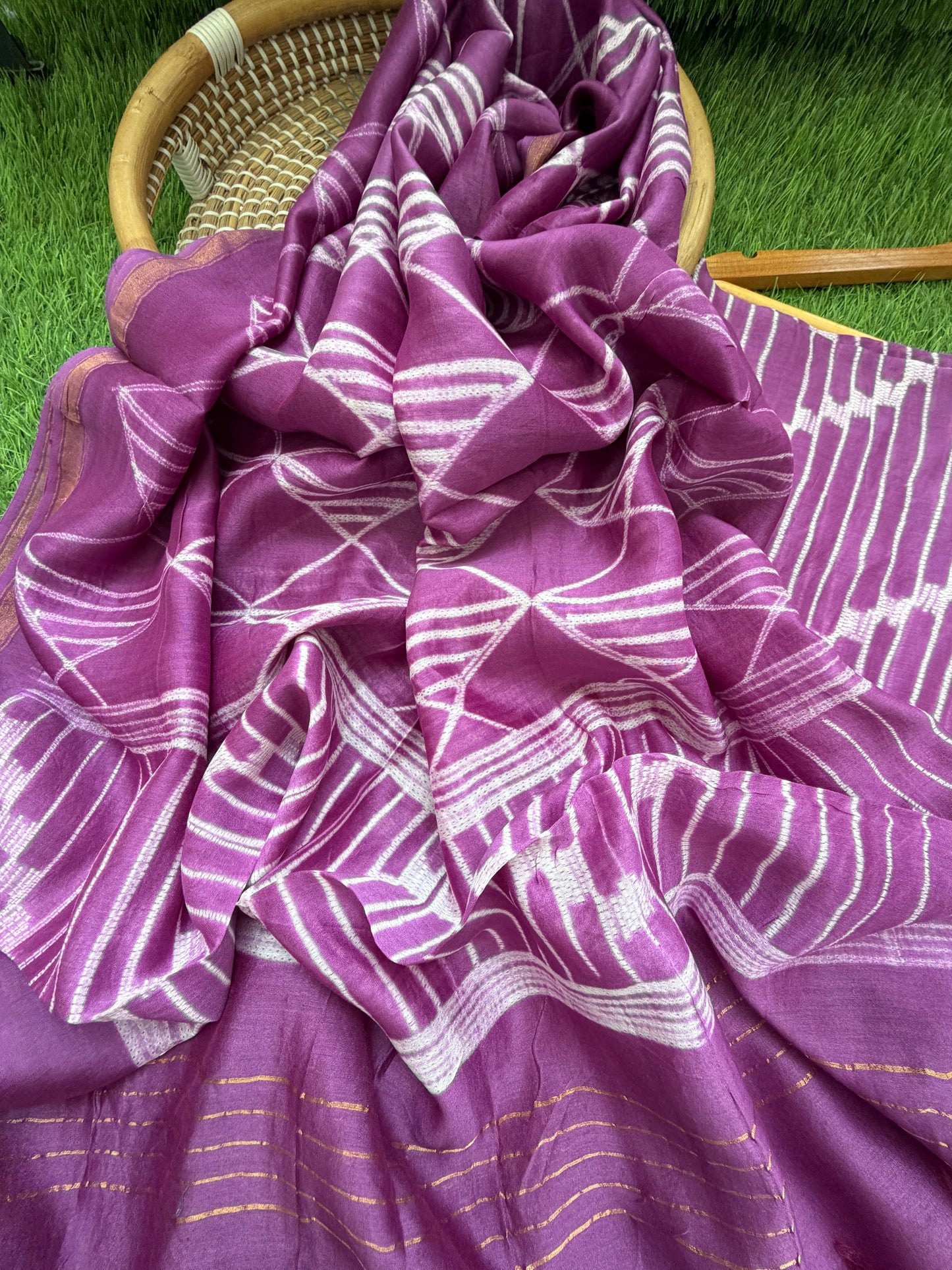 Chanderi Shibori kurta dupatta