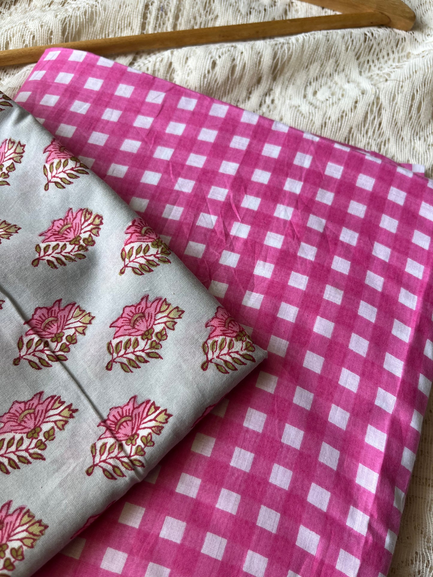 Check Cotton kurta Bottom