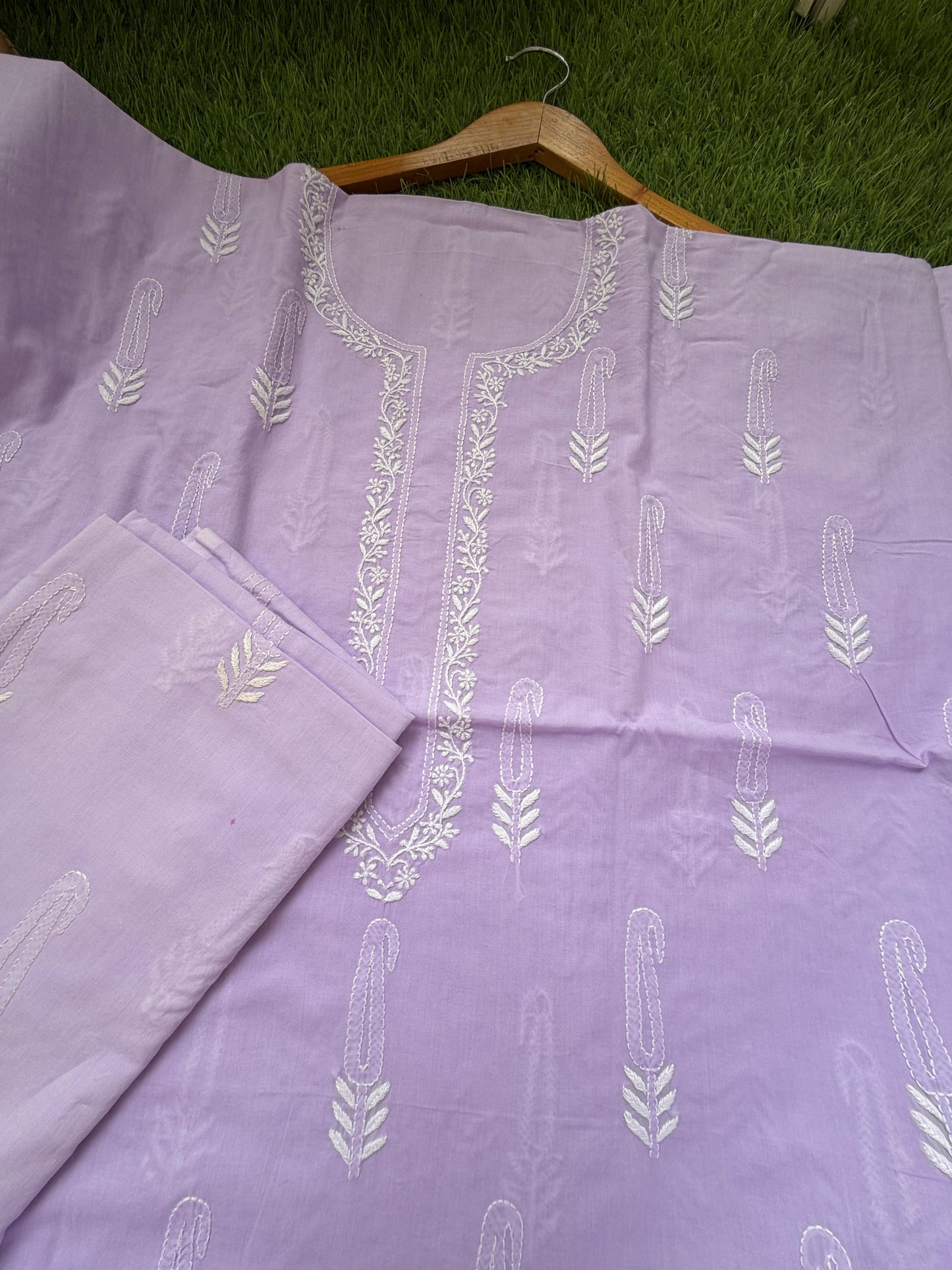 Cotton chikan kurta bottom